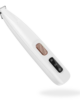 A waterproof dog paw trimmer with LED light, LED display, and 18mm wide blade for precise grooming.