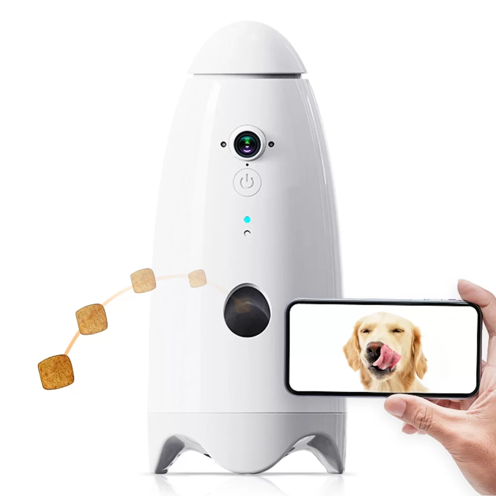 Smart 1080p Dog Camera 180° View with Treat Dispenser - Interactive Pet Feeder and Monitoring System Designed for Dogs